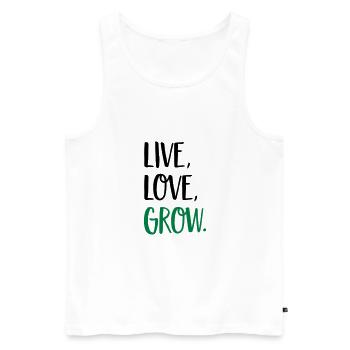 Garten - Männer Premium Bio Tank Top - Weiß - Vorne - Michal (187cm)