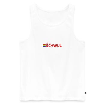 [nicht] SCHWUL - Männer Premium Bio Tank Top - Weiß - Vorne - AI Model Male 178 light (178cm)