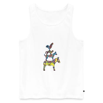 Les musiciens de Brême - Débardeur bio Premium Homme - blanc - Devant - AI Model Male 178 light (178cm)