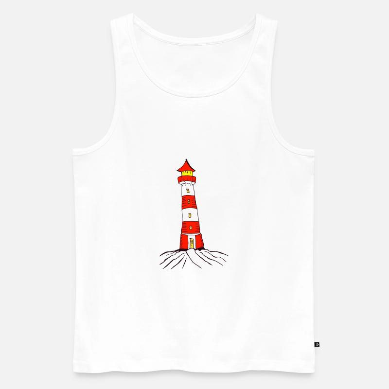 Leuchtturm - Männer Premium Bio Tank Top - Weiß