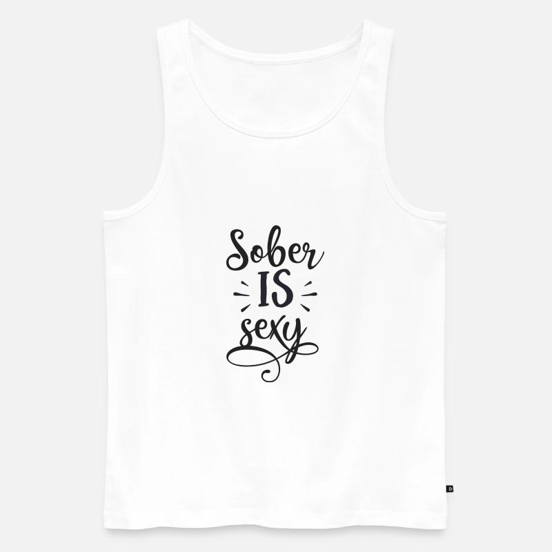 Nüchtern ist sexy - Männer Premium Bio Tank Top - Weiß