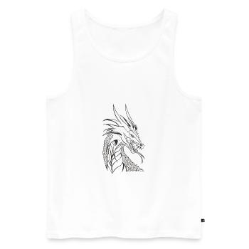 Drachenkopf - Männer Premium Bio Tank Top - Weiß - Vorne - Michal (187cm)