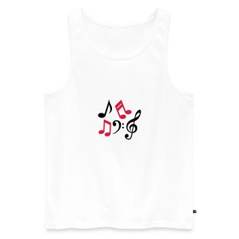 Notes de musique notes musique clef - Débardeur bio Premium Homme - blanc - Devant - AI Model Male 178 light (178cm)