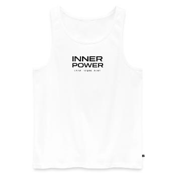 Inner Power-Leise.Stark.Echt - Männer Premium Bio Tank Top - Weiß - Vorne - Michal (187cm)