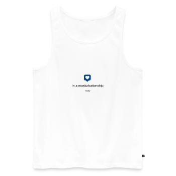 In a masturbationship - Débardeur bio Premium Homme - blanc - Devant - AI Model Male 178 light (178cm)