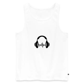 Headphones Headphone Music Dj Sound Karaoke - Men's Premium Organic Tank Top - white - Front - AI Model Male 178 light (178cm)