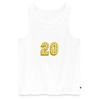 ALLES GUTE ZUM GEBURTSTAG. ALLES GUTE ZUM GEBURTSTAG. JAHRESTAG. - Männer Premium Bio Tank Top - Weiß - Vorne - Michal (187cm)