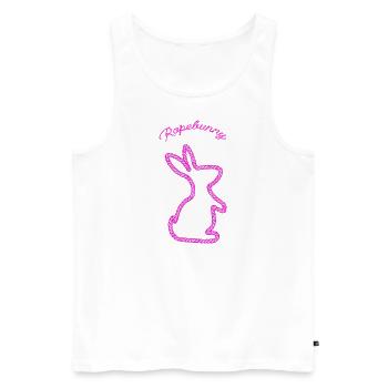 Ropebunny pink - Männer Premium Bio Tank Top - Weiß - Vorne - Michal (187cm)