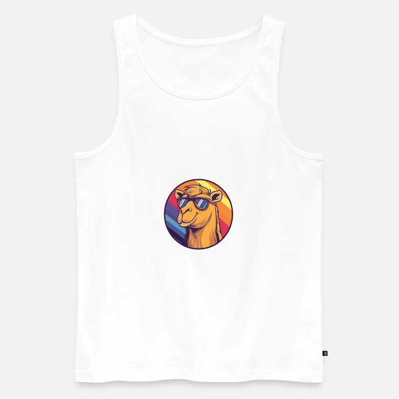 Kamel Comic Cool Sommer - Männer Premium Bio Tank Top - Weiß