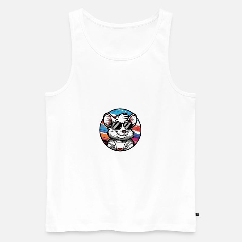 Maus Comic Cool Sommer - Männer Premium Bio Tank Top - Weiß