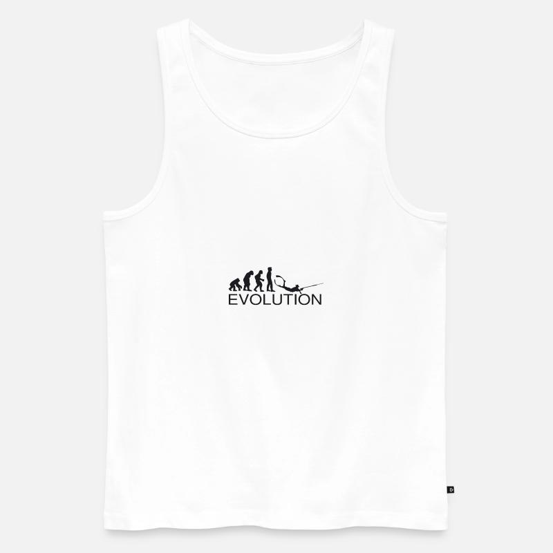 Evolution Speerfischen - Männer Premium Bio Tank Top - Weiß