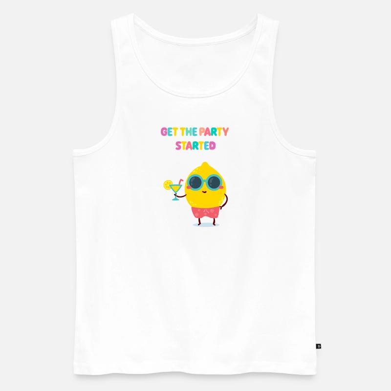 Funny Lemon - Party Zitrone - Geschenkidee - Männer Premium Bio Tank Top - Weiß