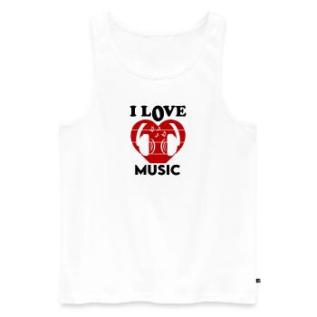 I Love Music Ich liebe Musik Dancing Tanzen DJ - Männer Premium Bio Tank Top - Weiß - Vorne - Michal (187cm)