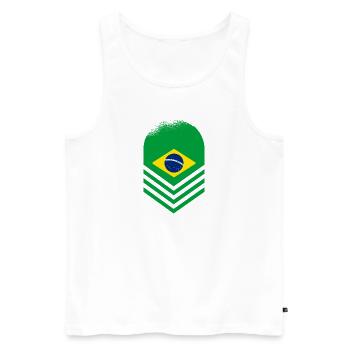 Drapeau du Brésil Drapeau brésilien Amérique du Sud - Débardeur bio Premium Homme - blanc - Devant - Michal (187cm)