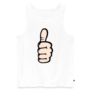 Alles klar OK Hand Symbol - Männer Premium Bio Tank Top - Weiß - Vorne - AI Model Male 178 light (178cm)