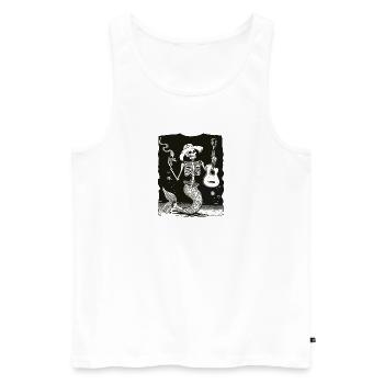 Skeleton Mermaid Guitar - Men's Premium Organic Tank Top - white - Front - AI Model Male 178 light (178cm)