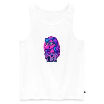 Rétro Neon Girl Bubblegum Pop Design - Débardeur bio Premium Homme - blanc - Devant - AI Model Male 178 light (178cm)
