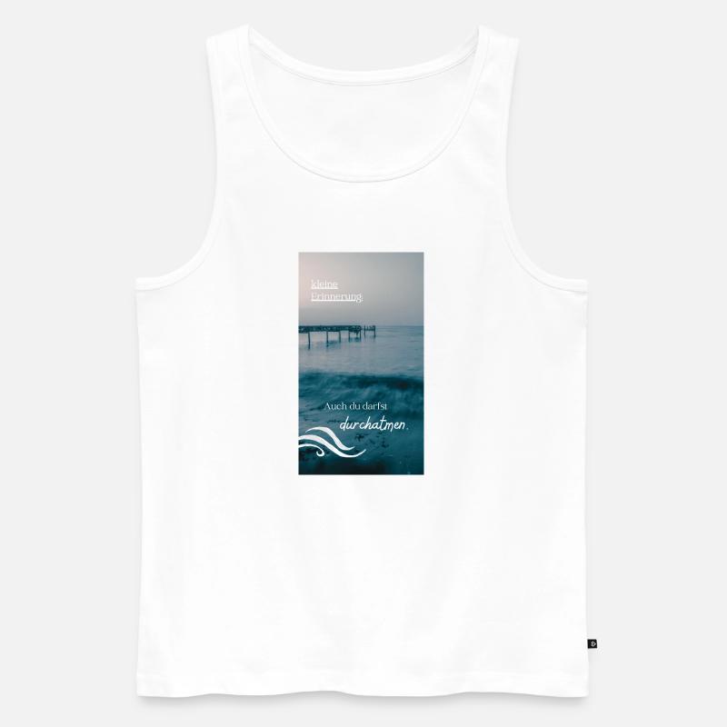 Meeresrauschen Erinnerungstext - Männer Premium Bio Tank Top - Weiß