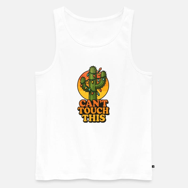 Weihnachtskaktus - Kann das nicht anfassen - Männer Premium Bio Tank Top - Weiß