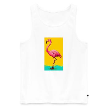 Flamingo - Männer Premium Bio Tank Top - Weiß - Vorne - Michal (187cm)