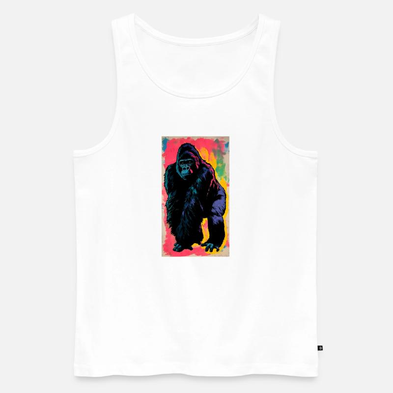 Gorilla - Männer Premium Bio Tank Top - Weiß