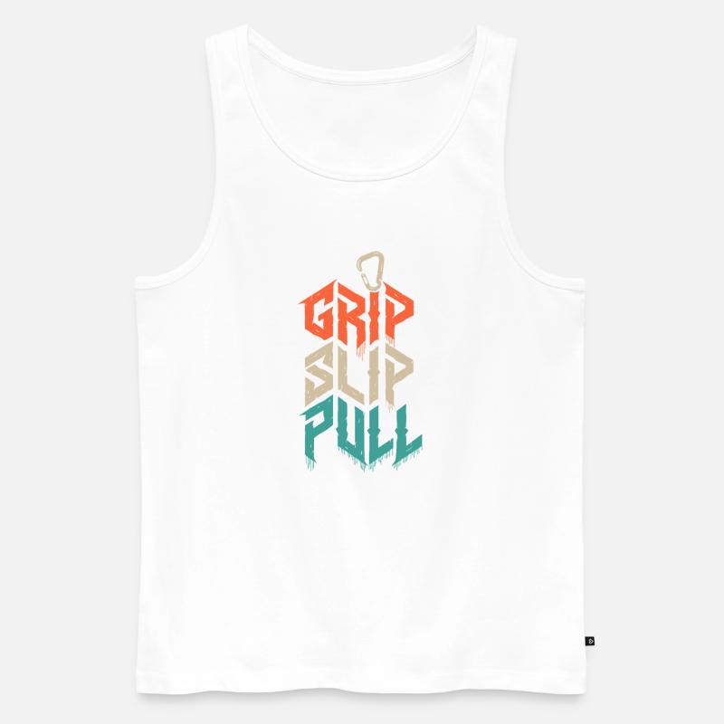 Grip Slip Pull Climbing Grunge - Men's Premium Organic Tank Top - white