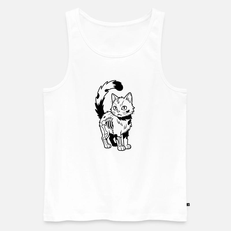 Zombie-Katze - Männer Premium Bio Tank Top - Weiß