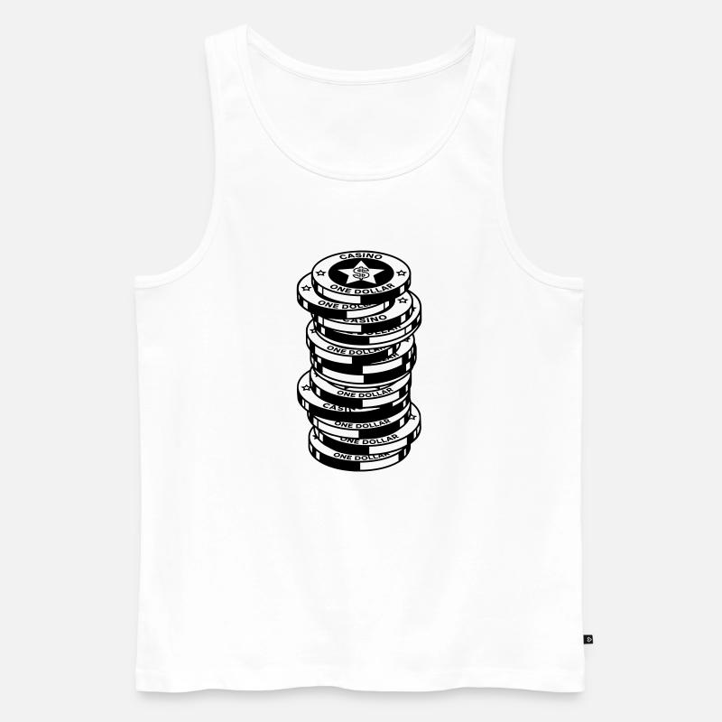 Kasino - Männer Premium Bio Tank Top - Weiß