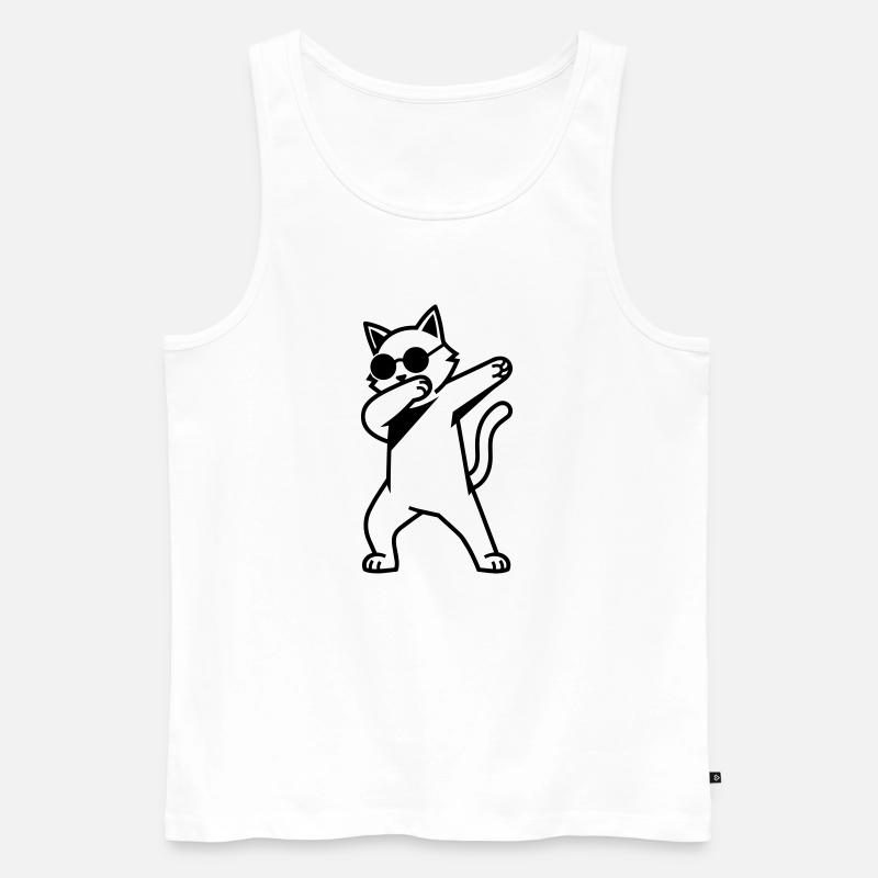 Cat Dab - Männer Premium Bio Tank Top - Weiß