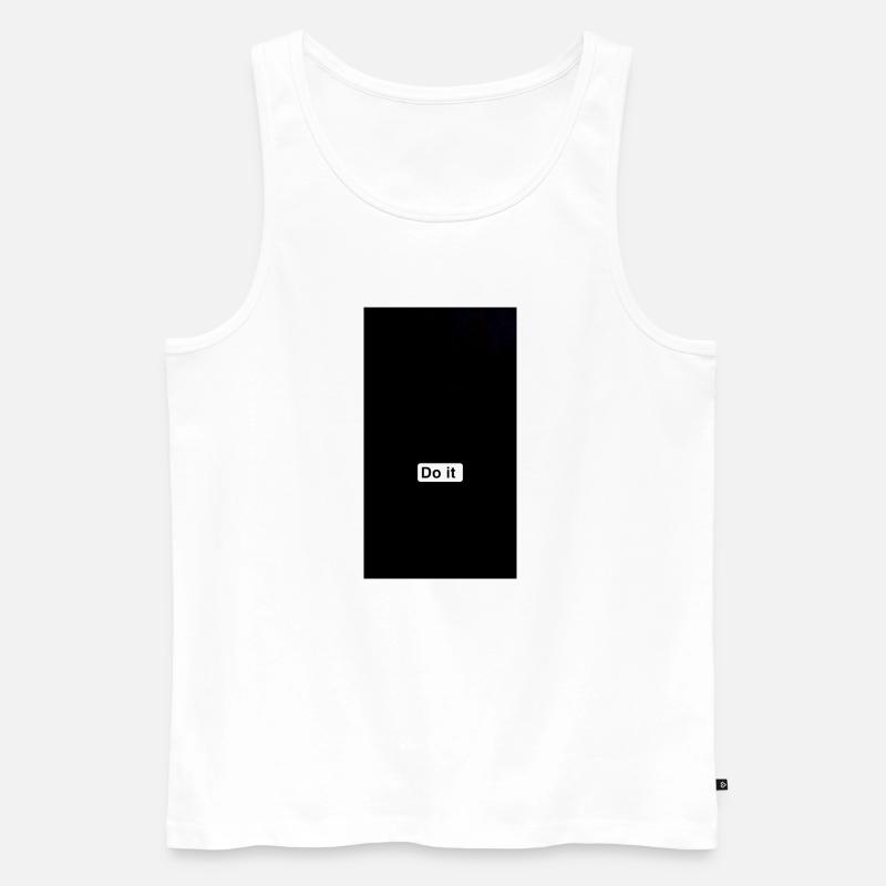 Do It Minimal Black - Männer Premium Bio Tank Top - Weiß