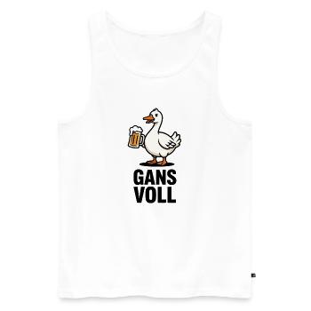 Biertrinkende Ente Cartoon - Männer Premium Bio Tank Top - Weiß - Vorne - Michal (187cm)