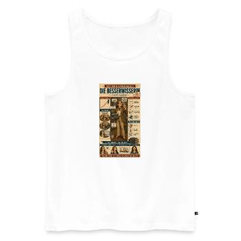 Die Besserwisserin – ungefragt kompetent - Männer Premium Bio Tank Top - Weiß - Vorne - Michal (187cm)