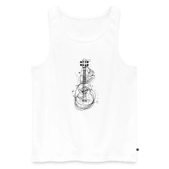 Ukulele Line Art - Men's Premium Organic Tank Top - white - Front - Michal (187cm)
