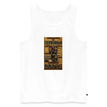 Der Feuerwehrmann – bereit, wenn andere rauswollen - Männer Premium Bio Tank Top - Weiß - Vorne - Michal (187cm)