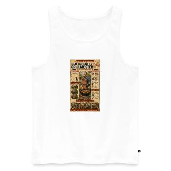 Der geprüfte Grillmeister, die Kohle glüht - Männer Premium Bio Tank Top - Weiß - Vorne - Michal (187cm)