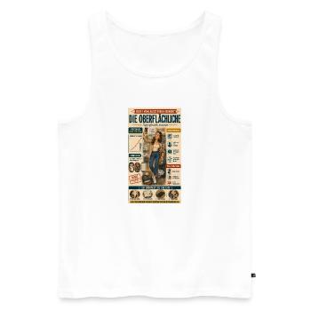Die Oberflächliche – Denken darf tiefer gehen - Männer Premium Bio Tank Top - Weiß - Vorne - Michal (187cm)