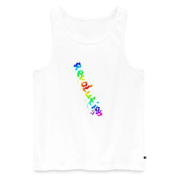 REVOLUTION (Regenbogen) - Männer Premium Bio Tank Top - Weiß - Vorne - Michal (187cm)