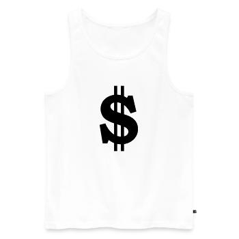 dollar - Männer Premium Bio Tank Top - Weiß - Vorne - AI Model Male 178 light (178cm)