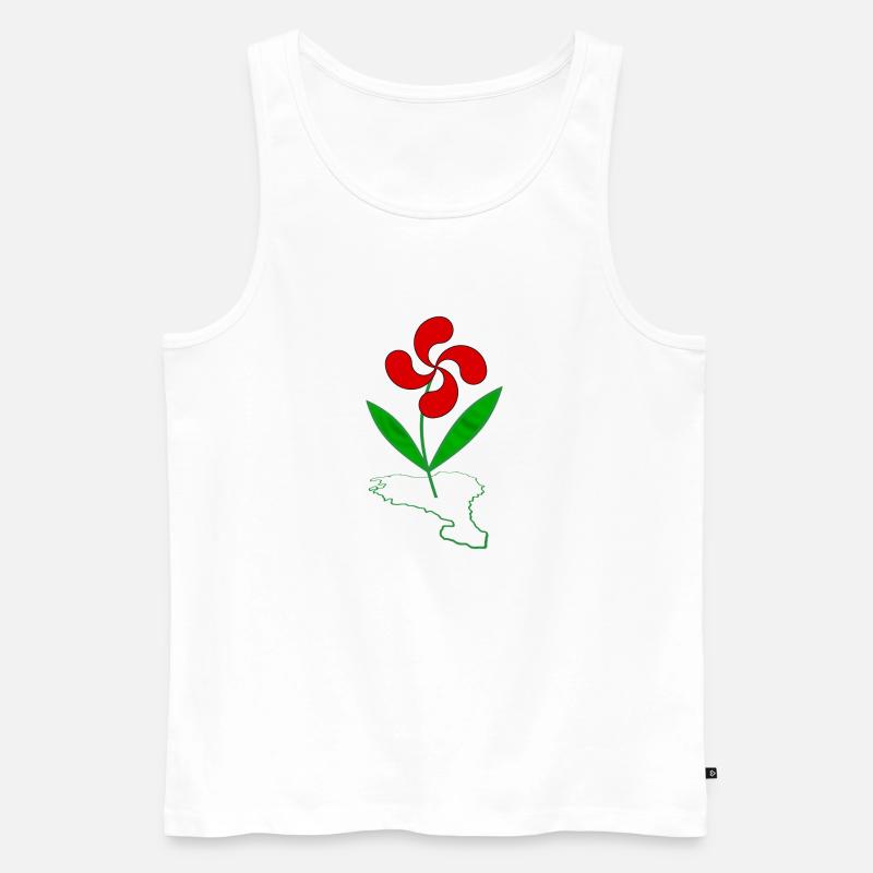 Baskische Blume - Männer Premium Bio Tank Top - Weiß
