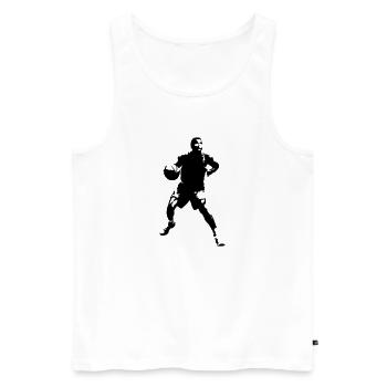 basket_04 - Männer Premium Bio Tank Top - Weiß - Vorne - Michal (187cm)