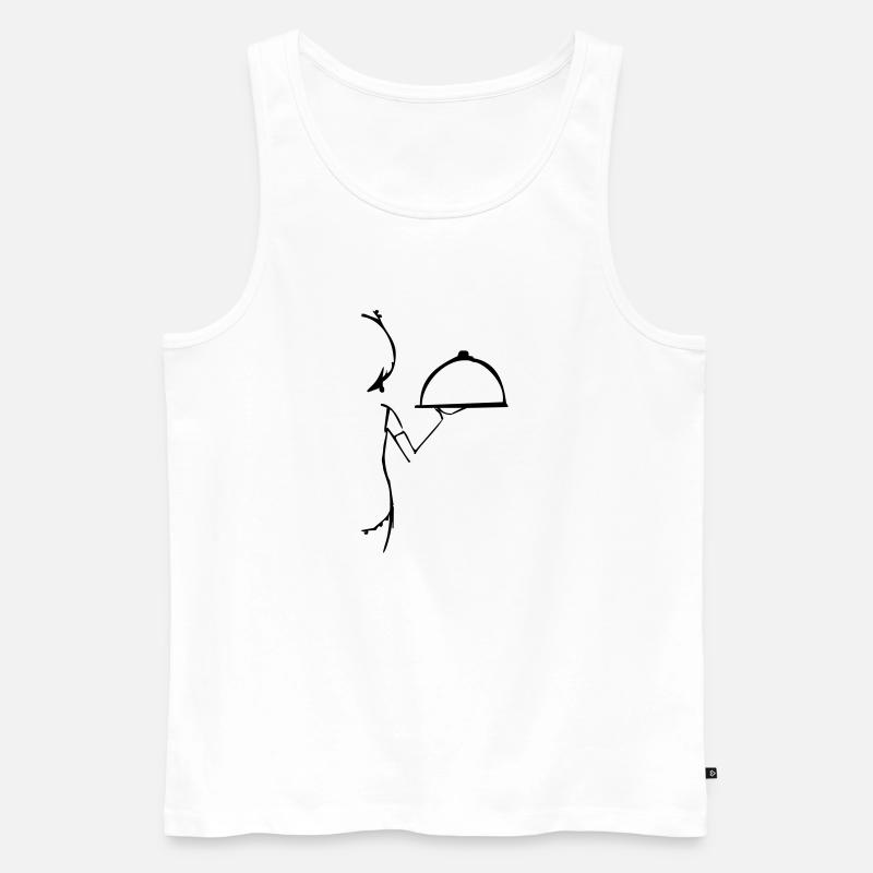 Restaurant, Crew, Kellnerin - Männer Premium Bio Tank Top - Weiß