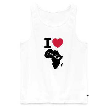 I love Africa - Débardeur bio Premium Homme - blanc - Devant - Michal (187cm)