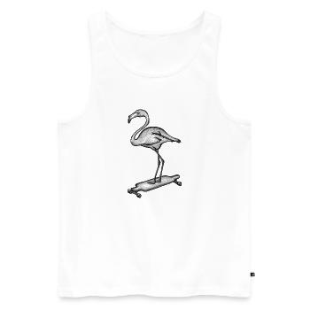 Flamingo Longboard - Men's Premium Organic Tank Top - white - Front - Michal (187cm)