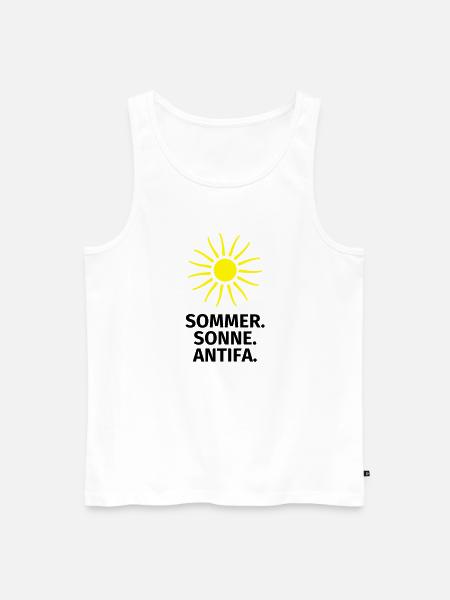 Sommer Sonne Antifa - Männer Premium Bio Tank Top - Weiß