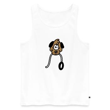 will Gassi gehen - Männer Premium Bio Tank Top - Weiß - Vorne - AI Model Male 178 light (178cm)