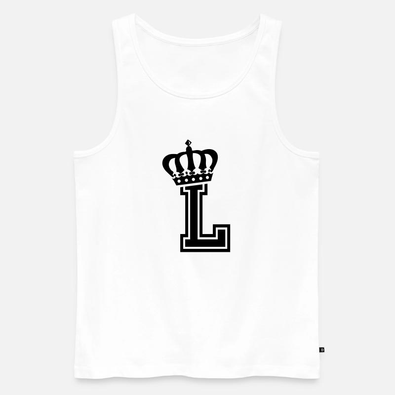 Buchstabe L - Männer Premium Bio Tank Top - Weiß