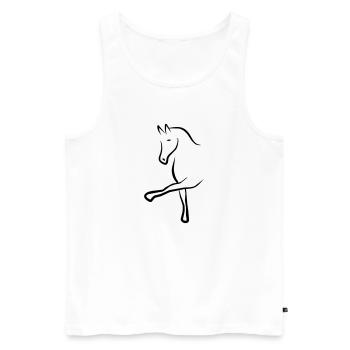 cheval - Débardeur bio Premium Homme - blanc - Devant - Michal (187cm)