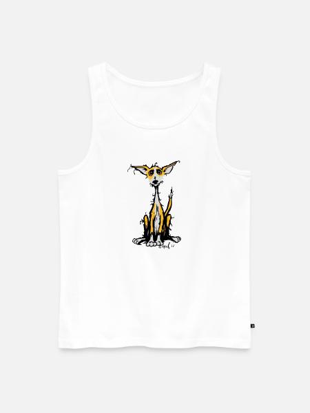 Rauhaar Podenco - Männer Premium Bio Tank Top - Weiß