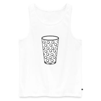 Dubbeglas - Men's Premium Organic Tank Top - white - Front - AI Model Male 178 light (178cm)