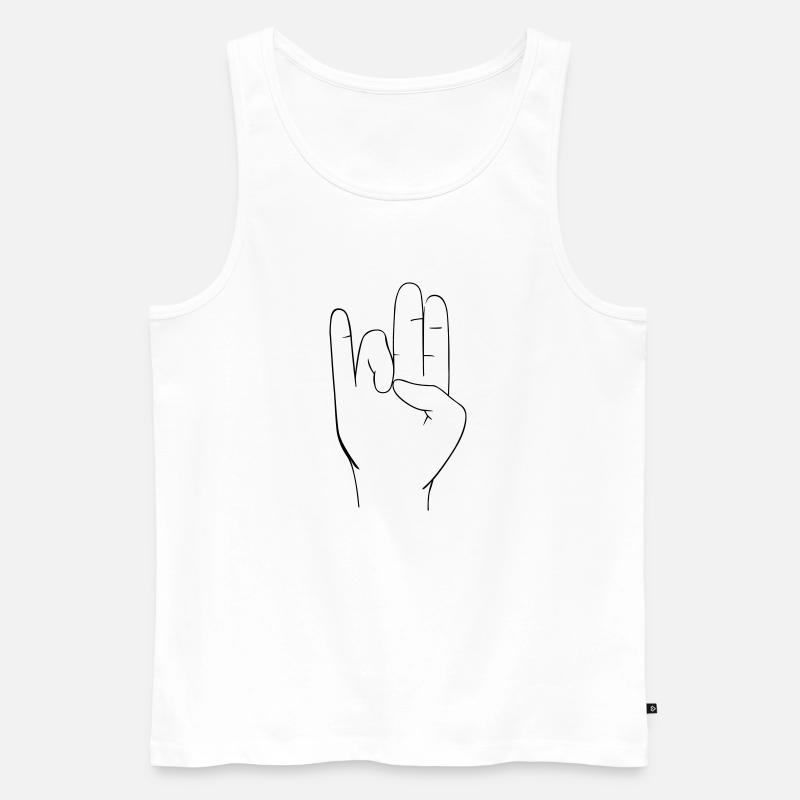 Handzeichen - Männer Premium Bio Tank Top - Weiß